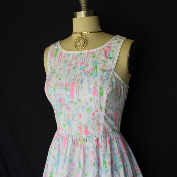 Rare Lilly Pulitzer Sandrine fit & flare Balloon resort white Pop beaded dress - Picture 7 of 11